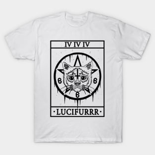 LUCIFURRR- FUNNY CAT TAROT CARD T-Shirt